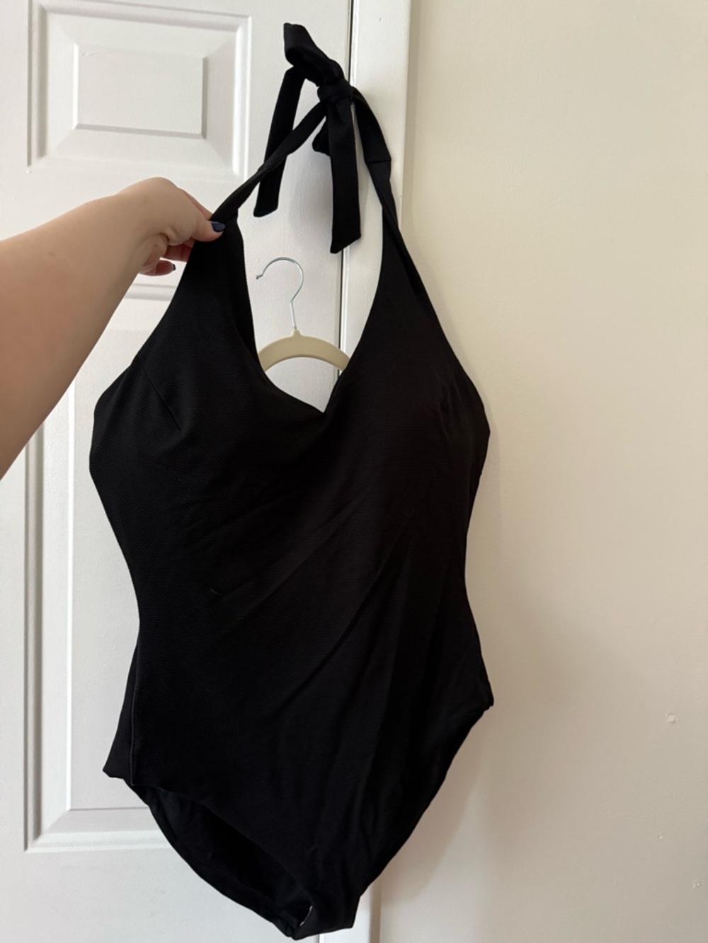 Black halter swimsuit